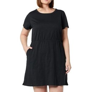 Amazon Essentials Womens Short Sleeve Elastic Waist T-Shirt Dress Black XS